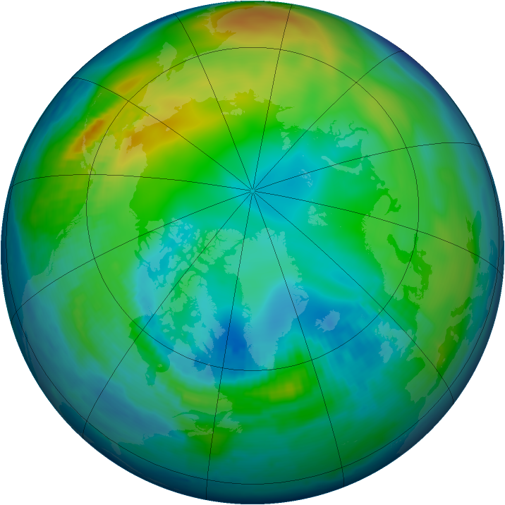 Arctic ozone map for 18 November 1998